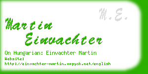 martin einvachter business card